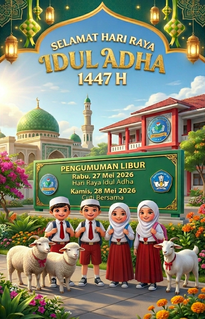 Pengumuman Libur Hari Raya Idul Adha 1447 H / 2026 M SDN Toyaning I Rejoso