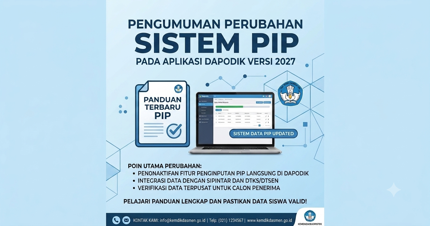 Pemberitahuan: Penonaktifan Fitur Penginputan Data PIP pada Aplikasi Dapodik Terbaru